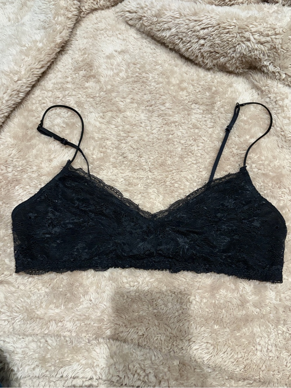 Urban Outfitters Black Lace Bralette with Adjustable Straps